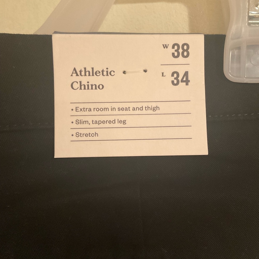 Athletic Chino Black Pants  SIZE 38X34